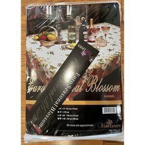 Christmas Tablecloth 60” X 84” Violet  Linen Polyester New